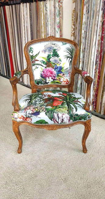 fauteuils Louis XV - tissu jardin des rêves Christian lacroix